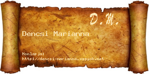 Dencsi Marianna névjegykártya